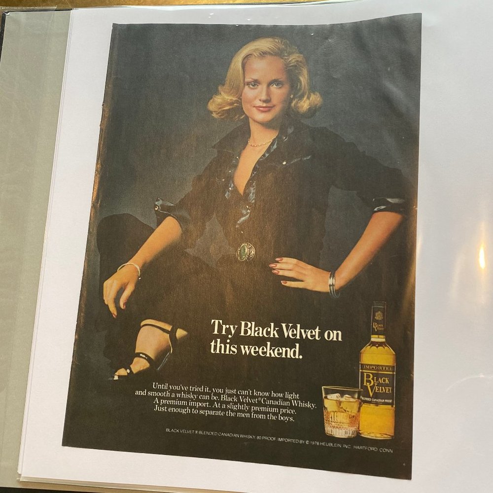 Vintage 70s Sport Magazine Black Velvet Ad Poster